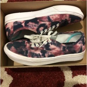 Vans Authentic low pro tie dye / grunge wash comfy Cush - excellent WITH BOX 8.5